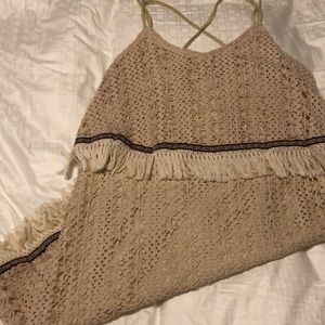 YA embellished dress with criss cross back